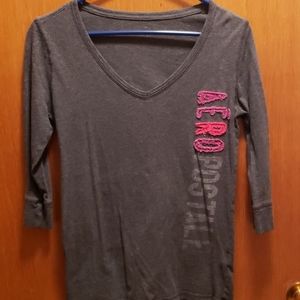 Gray Aeropostale 3/4 length sleeves tee shirt